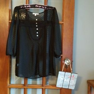🤩3/$20 Sheer blouse 3/4 sleeves